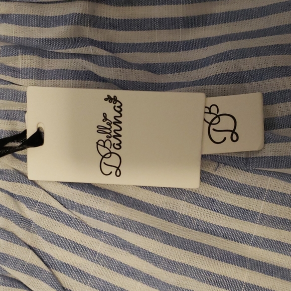 NWT Danna Belle Blue Striped Ruffle Shortall Romper 18 Months - Picture 4 of 8